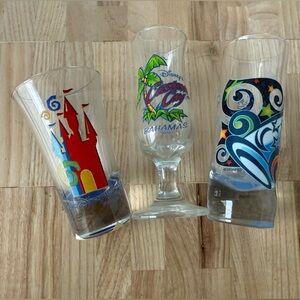 Disney 3 Shot Glass Set Castaway Cay Bahamas, Disney-MGM Studios, Magic Kingdom